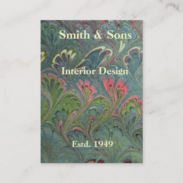 Cartão de visita abstrato marmoreando florentino (Frente)