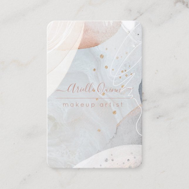 Cartão De Visita Abstrato Modern Earthy Watercolor Business Square (Frente)