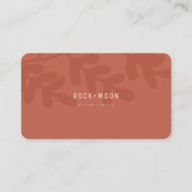 Abstrato Moderno Terracotta Brown Folhas Botânicas