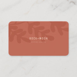 Cartão De Visita Abstrato Moderno Terracotta Brown Folhas Botânicas