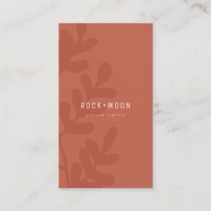Cartão De Visita Abstrato Moderno Terracotta Brown Folhas Botânicas