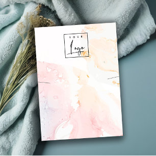 Cartão De Visita Abstrato Pink Watercolor Logo Display