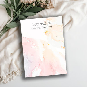 Cartão De Visita Abstrato Pink Watercolor Vazio Jewelry Display