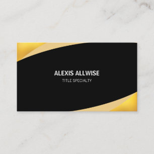 Cartão De Visita Abstrato preto e Ouro