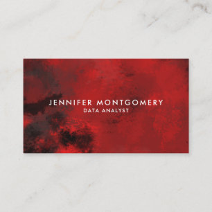 Cartão De Visita Abstrato preto e vermelho moderno - Criativo e art