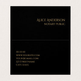 Cartão De Visita Abstrato preto Elegante profissional duas vezes