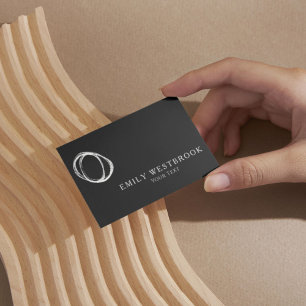 Cartão De Visita Abstrato profissional mínimo preto e branco