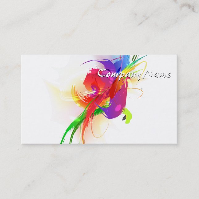 Cartão De Visita Abstrato Rainbow Lorikeet Morning Paint Splatters (Frente)