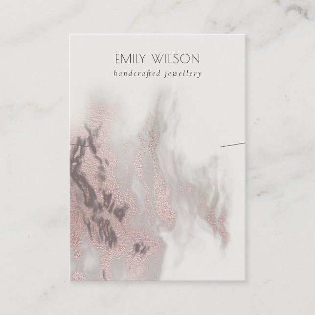 Cartão De Visita Abstrato Rosa Dourado de Banda de colar de agate  (Frente)