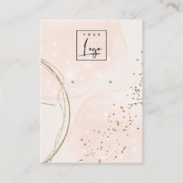 Cartão De Visita Abstrato Rosa Dourado Ecrã de Logotipo do Colar