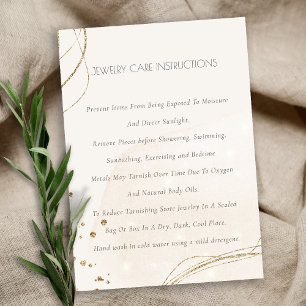 Cartão De Visita Abstrato Shiny Dourado Ivory Watercolor Care