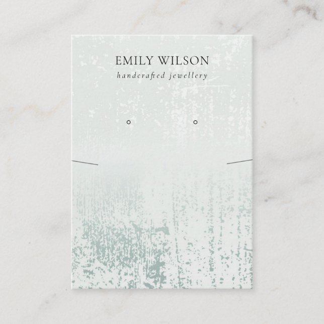 Cartão De Visita Abstrato Silver Rain Aqua Necklace Earração (Frente)