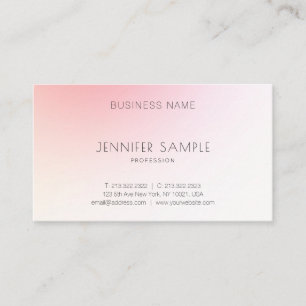 Cartão De Visita Abstrato simples, cor-de-rosa, elegante e moderno,