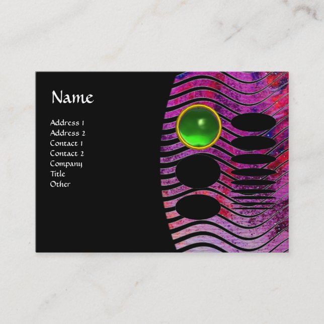 Cartão De Visita ABSTRATO TECHNO MONOGRAM emerald green (Frente)