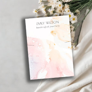 Cartão De Visita Abstrato Tela de Colar de Aquarela Blush com Cor d