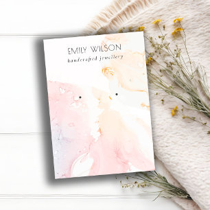 Cartão De Visita Abstrato Tela de gravação de aquarela cor-de-rosa