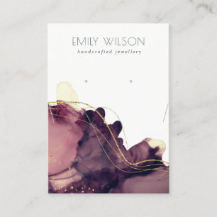 Cartão De Visita Abstrato Tela Dourada do colar de marrom com tinta