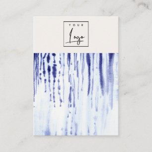 Cartão De Visita Abstrato Tinta Azul Linhas Logotipo Vazio Retentor