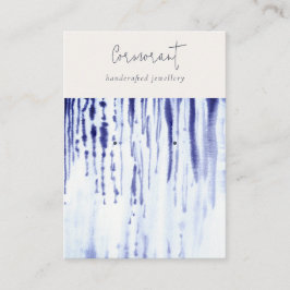 Cartão De Visita Abstrato Tinta Azul Linhas Ocultando Retentor Este