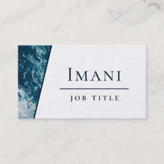 Cartão De Visita Abstrato Verde Azul Branco e Teal Mínimo