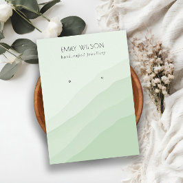 Cartão De Visita Abstrato Verde limão Waves Stud Earring Display