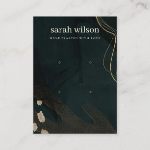 Cartão De Visita Abstrato Verde preto Dourado 2 Ponteiro