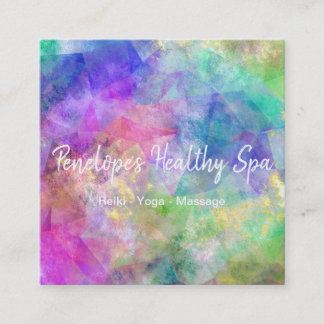 Cartão de visita Abstrato verde-roxo azul