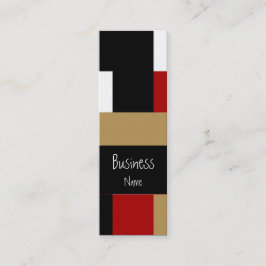 Cartão de visita Abstrato Vermelho Branco Branco B