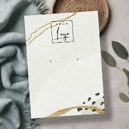 Cartão De Visita Abstrato Visor de logotipo preto Dourado com o ane