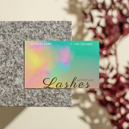 Cartão De Visita Abstrato Watercolor Lash Após Instrução