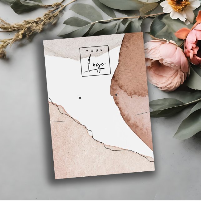 Cartão De Visita Abstrato Watercolor Necklace Earration Logo Displa (Criador carregado)