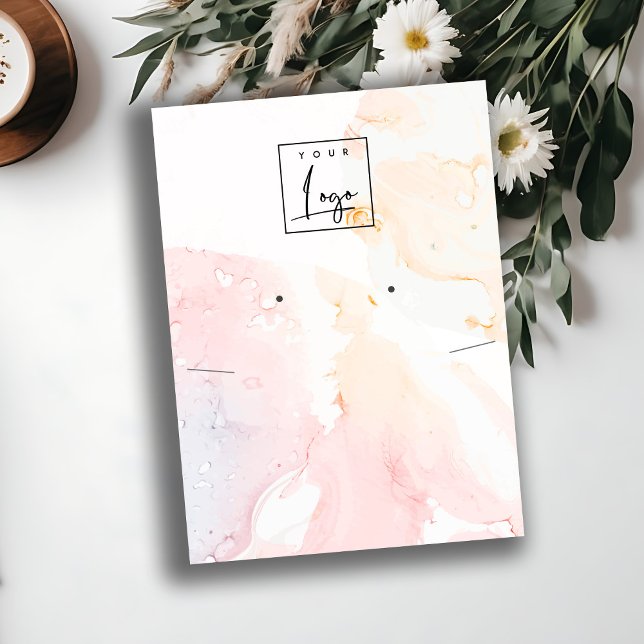 Cartão De Visita Abstrato Watercolor Necklace Earration Logo Displa (Criador carregado)