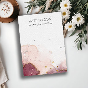 Cartão De Visita Abstrato Watercolor Necklace Earration Logo Displa