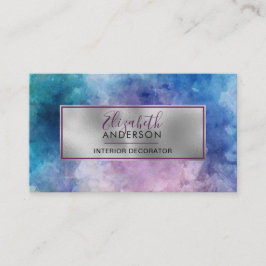 Cartão De Visita Abstrato Watercolor Purple Fashion Trendy Modern
