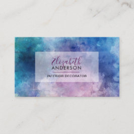 Cartão De Visita Abstrato Watercolor Purple Fashion Trendy Modern