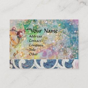 Cartão De Visita ABSTRATO WAVES Brilhante Azul Azul Azul Dourado