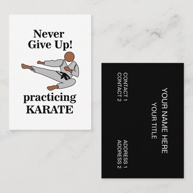 Cartão De Visita Academia de Artes Marciais do Karate Black Belt (Frente/Verso)