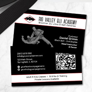 Cartão De Visita Academia Jiu-Jitsu e instrutor brasileiro