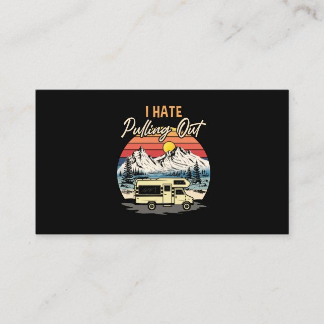 Cartão De Visita Acampamento Engraçado Odeio Retrair Viagem (Frente)