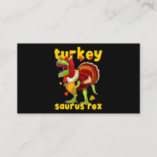 Cartão De Visita Ação de Graças à Turquia Saurus T Rex Pilgrim Dino