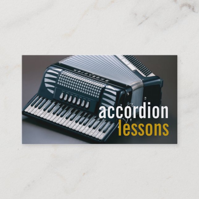 Cartão De Visita Accordion Lessons - Professor de Instrumentos Musi (Frente)