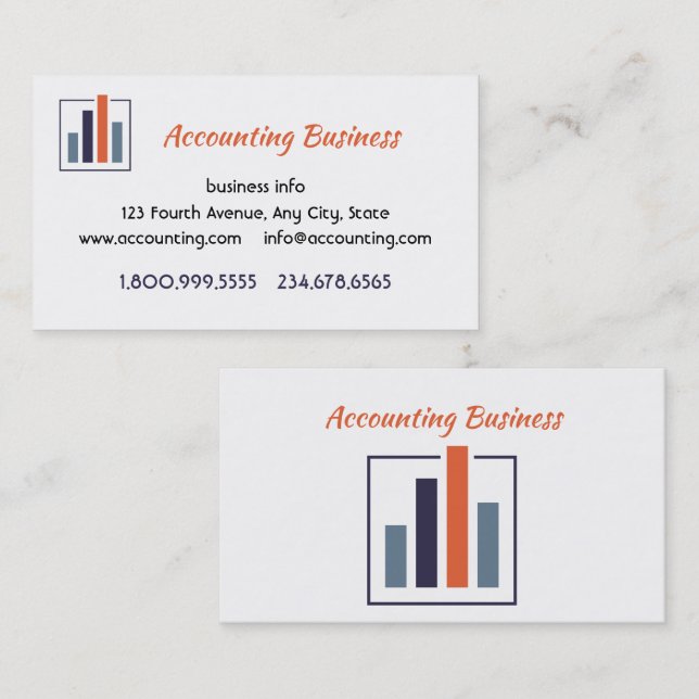 Cartão De Visita Accounting Bookkeeping  Custom Business  (Frente/Verso)