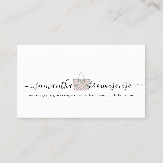 Cartão De Visita Acessórios de bolsa mensageiro online feitos à mão (Frente)