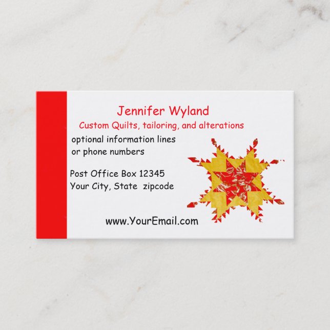 Cartão De Visita Acolchoado, alterações, artesanatos, Sewing (Frente)