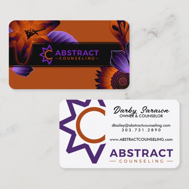 Cartão De Visita Aconselhamento a abstrato tornou-se maior nas cost (Frente/Verso)