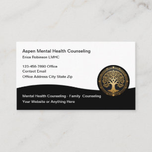 Cartão De Visita Aconselhamento de Saúde Mental Elegante Tema Árvor