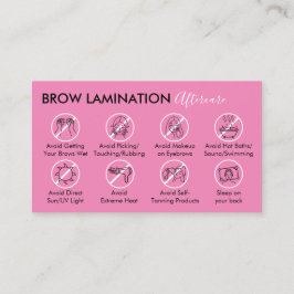 Cartão De Visita Aconselhamento Pink Dark Brow Laminação Após Cuida