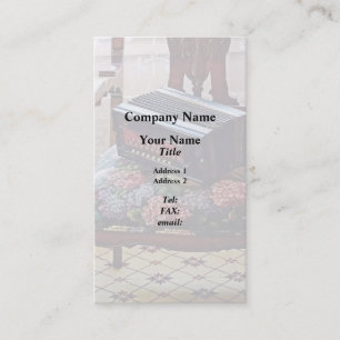 Cartão De Visita Acordeão de Botão em Cadeira com Assento Florido