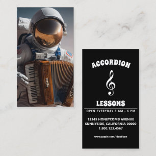 Cartão De Visita acordeão tocando astronauta