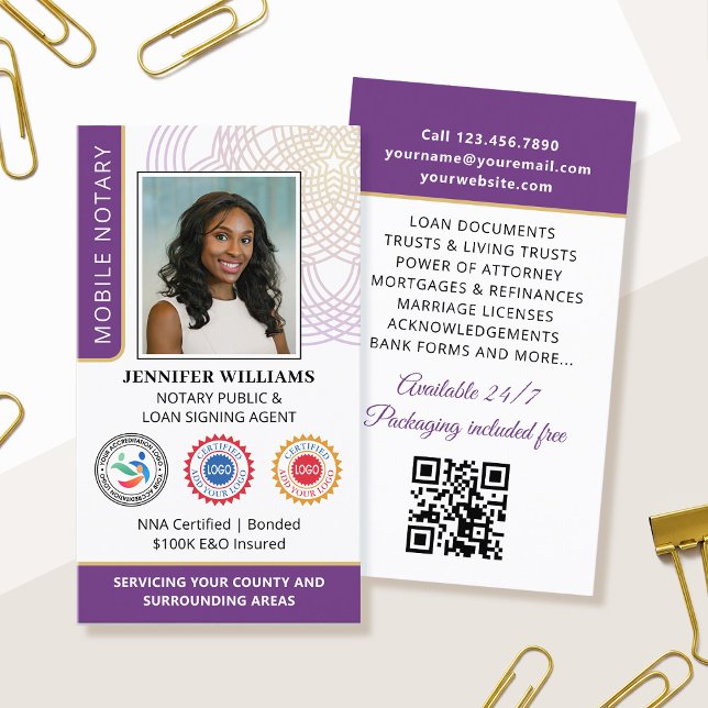 Cartão De Visita Acreditação Código QR de Foto Pública Notícia Púrp (Criador carregado)